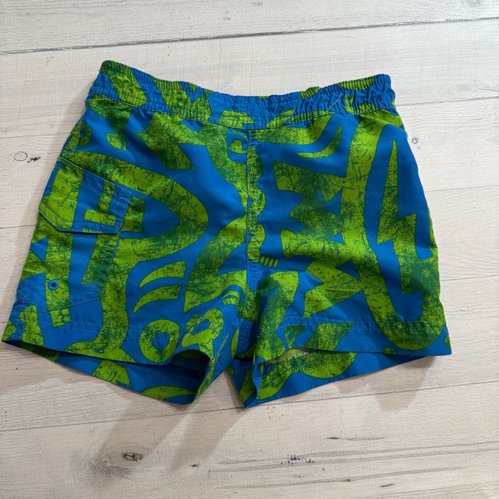Columbia kids green blue swim shorts board short 3T